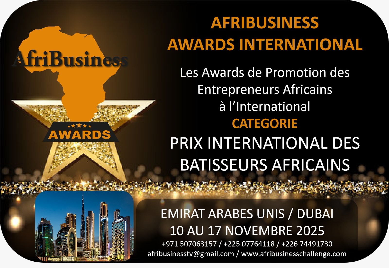 PRIX INTERNATIONAL DES BATISSEURS AFRICAINS